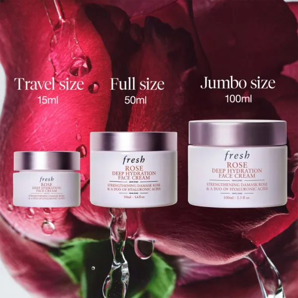 fresh Rose Deep Hydration Face Cream hydratačný krém na tvár s kyselinou hyalurónovou 15 ml