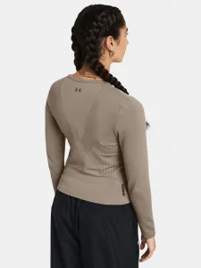 Hnedé dámske tričko Under Armour Vanish Elite Seamless LS