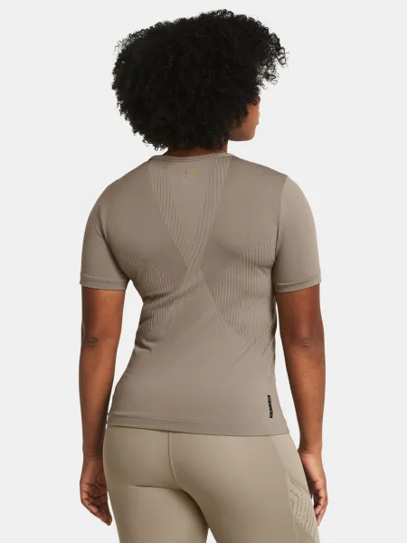 Hnedé športové tričko Under Armour Vanish Elite Seamless SS