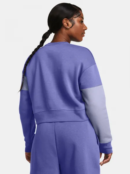 Fialová dámska mikina Under Armour Essential Fleece Crop Crew