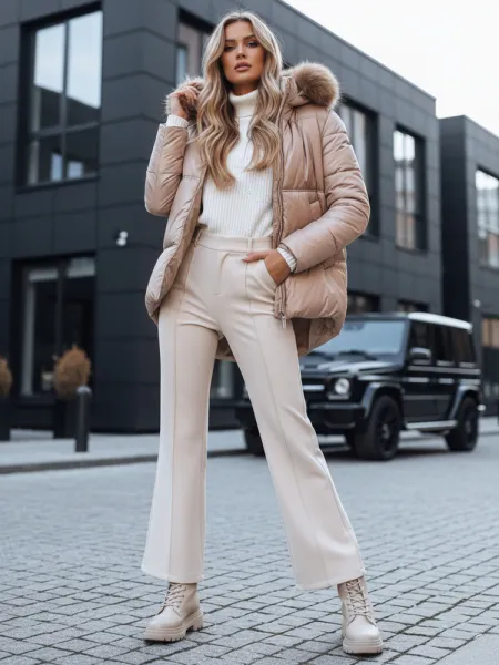 Dámska zimná bunda SPARKLE Farba camelová DSTREET