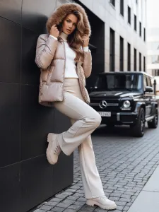 Dámska zimná bunda SPARKLE Farba camelová DSTREET