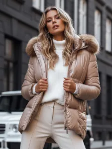 Dámska zimná bunda SPARKLE Farba camelová DSTREET