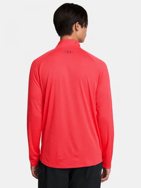Men's T-shirt Under Armour UA Tech Textured 1/2 Zip-RED - Men's