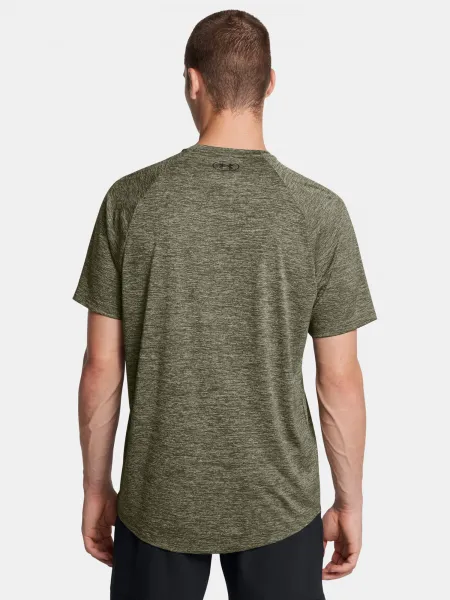 Zelené pánske melírované tričko Under Armour UA Tech 2.0 SS Tee-GRN