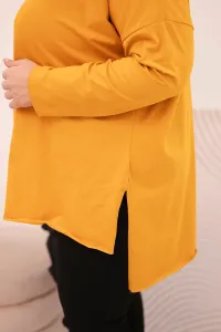 Asymetrická plus size blúzka s dlhými rukávmi