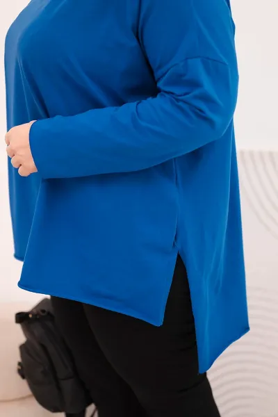 Asymetrická plus size blúzka s dlhými rukávmi