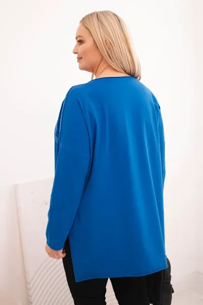 Asymetrická plus size blúzka s dlhými rukávmi