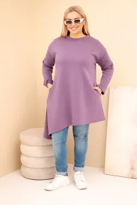Plus size šaty z viskózy s asymetrickým lemom
