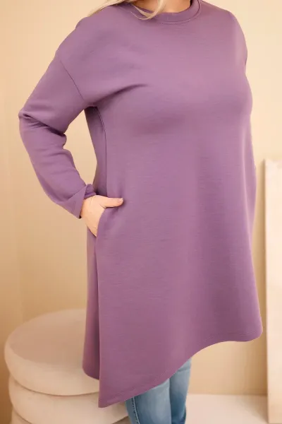 Plus size šaty z viskózy s asymetrickým lemom