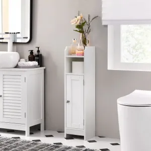 VASAGLE kúpeľňová skrinka biela 80 cm, nastaviteľná polica