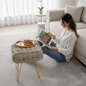 Ak furniture Taburet Dotty béžový