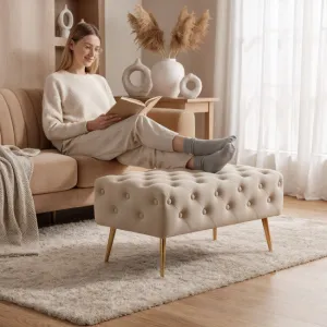 Ak furniture Taburet Madrid béžový