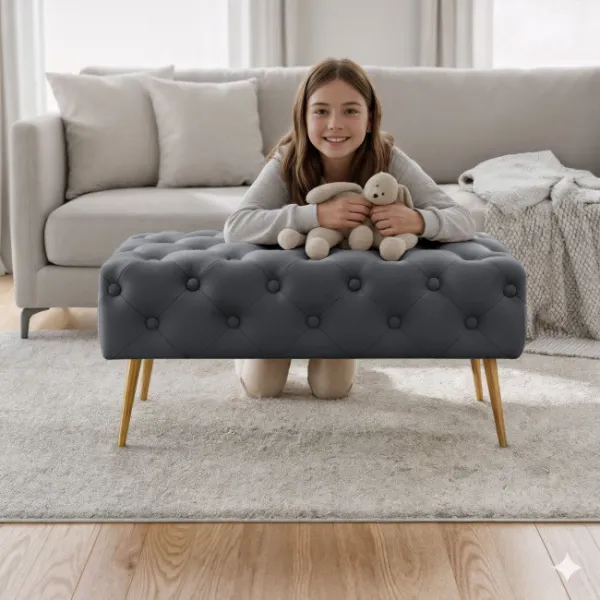 Ak furniture Taburet Madrid grafitový