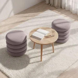 Ak furniture Taburet Snuggo II tmavě růžový