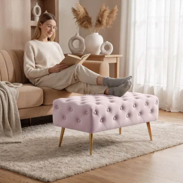 Ak furniture Taburet Madrid růžový