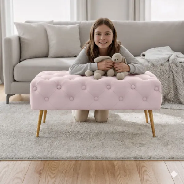 Ak furniture Taburet Madrid růžový