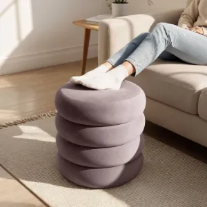 Ak furniture Taburet Snuggo II tmavě růžový