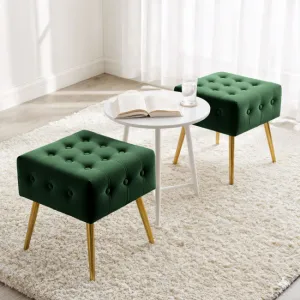 Ak furniture Taburet Quadra lahvově zelený