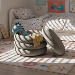 Ak furniture Taburet Mollis bouclé moka