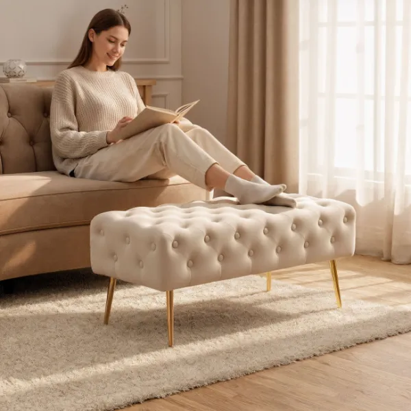 Ak furniture Taburet Monaco béžový