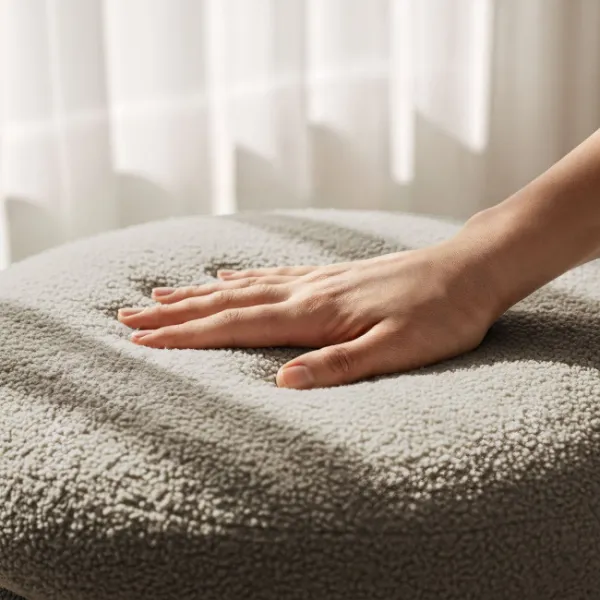 Ak furniture Taburet Mollis bouclé moka