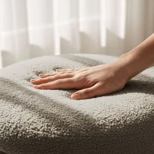 Ak furniture Taburet Mollis bouclé moka