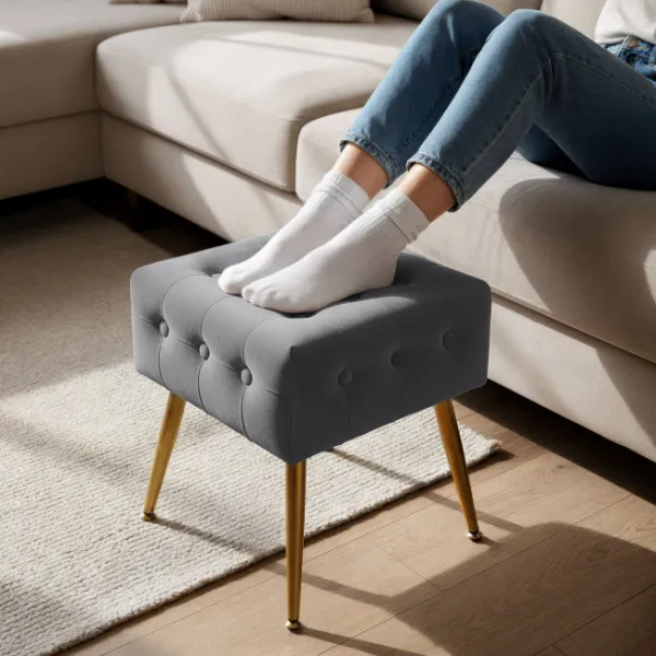 Ak furniture Taburet Quadra grafitový