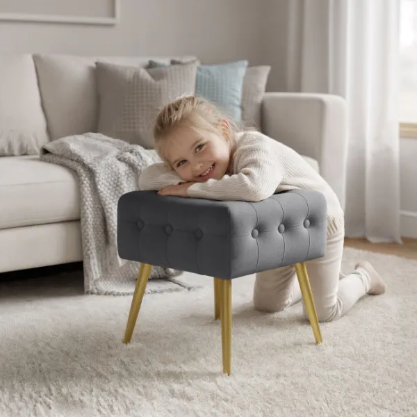 Ak furniture Taburet Quadra grafitový