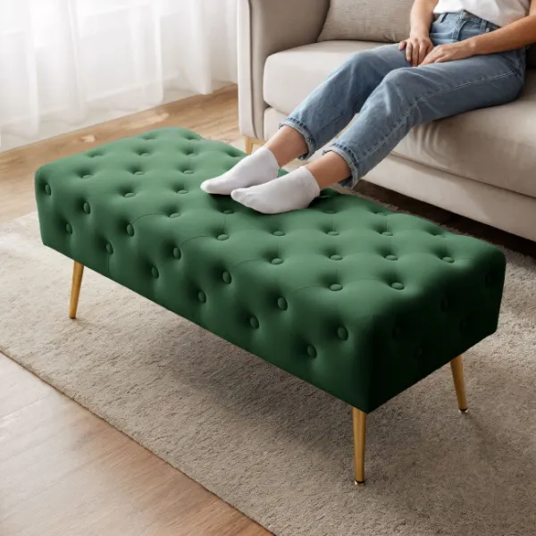 Ak furniture Taburet Monaco lahvově zelený