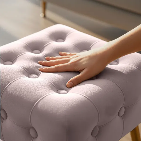 Ak furniture Taburet Quadra pudrově růžový