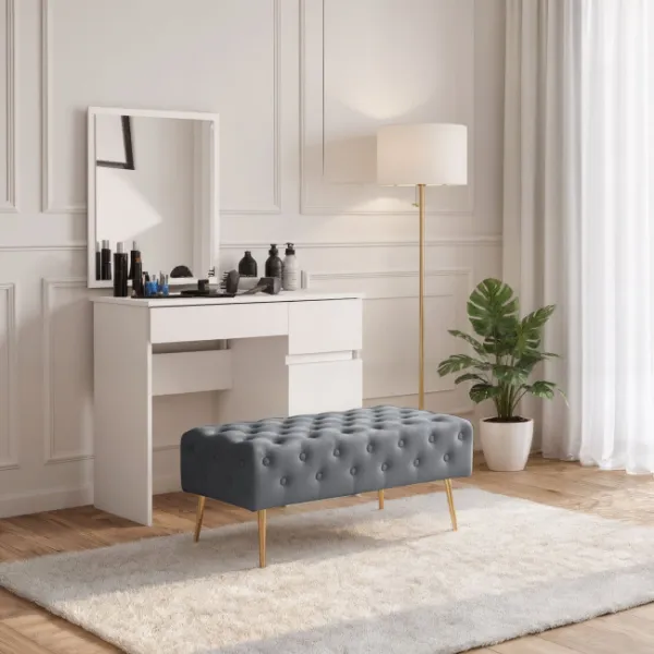Ak furniture Taburet Monaco grafitový
