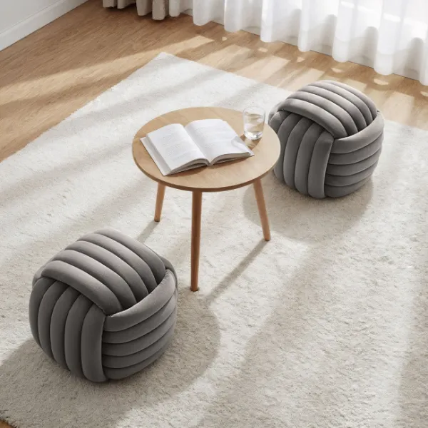 Ak furniture Taburet Nilo světle šedý