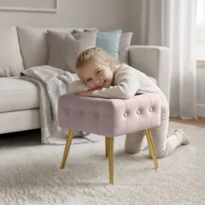 Ak furniture Taburet Quadra pudrově růžový