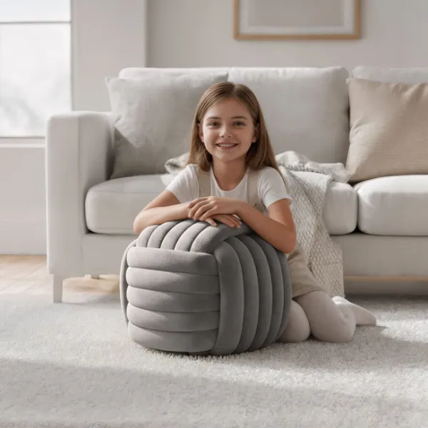 Ak furniture Taburet Nilo světle šedý