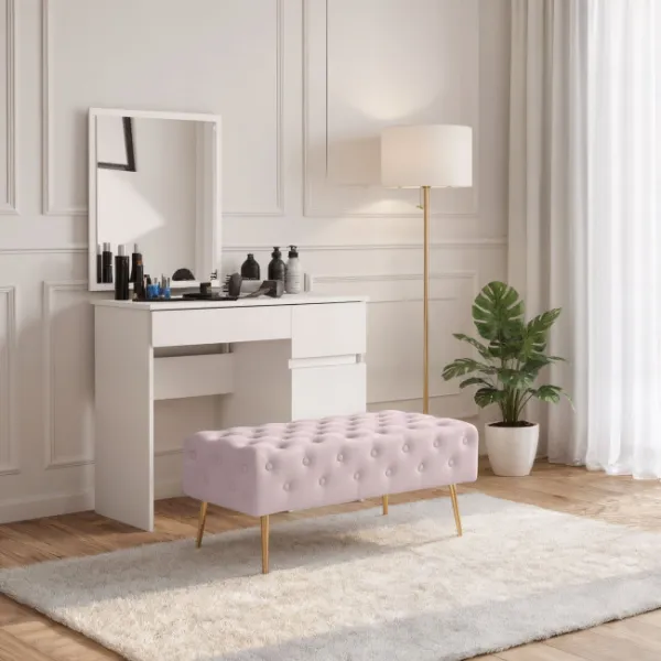 Ak furniture Taburet Monaco pudrově růžový