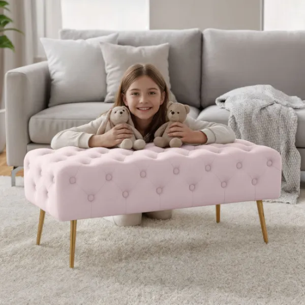 Ak furniture Taburet Monaco pudrově růžový