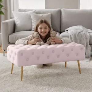Ak furniture Taburet Monaco pudrově růžový
