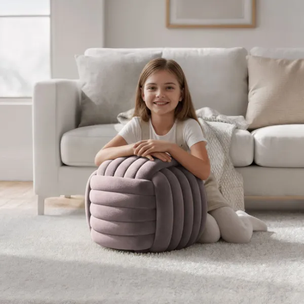Ak furniture Taburet Nilo tmavě růžový