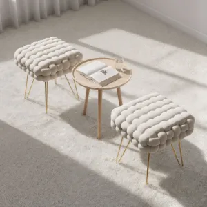 Ak furniture Taburet Dotty krémový