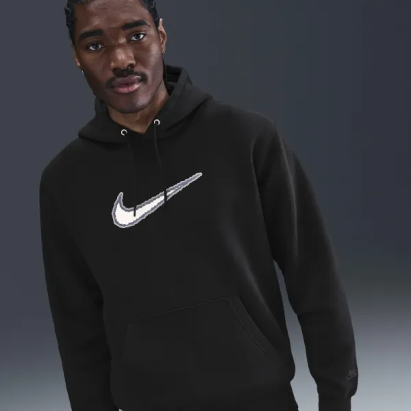 Pánska mikina s kapucňou NIKE M NK CLUB BB HDY NEO VARSITY BLACK BLACK BLACK