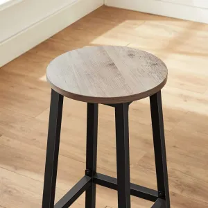 Barové stoličky 65 cm, sada 2 ks, priemyselná greige/čierna