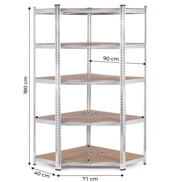 DomTextilu Stabilnýrohovýkovovýúložnýregáls5policami180x90x40 46730