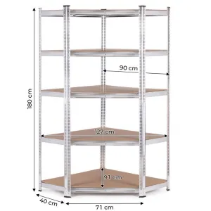 DomTextilu Stabilnýrohovýkovovýúložnýregáls5policami180x90x40 46730