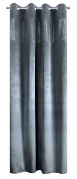 Hrubý sivý záves s dekoračnou vrchnou časťou 140 x 250 cm Šírka: 140 cm | Dĺžka: 250 cm
