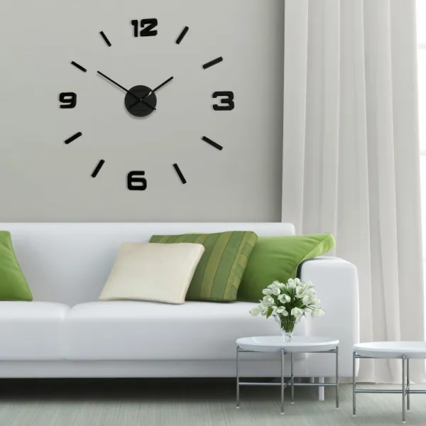 Domtextilu Čierne hodiny na stenu z dreva 34147