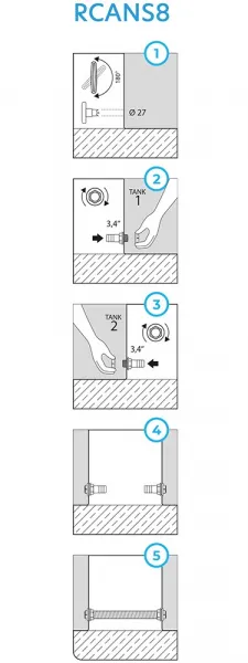 Prosperplast Pripojovacia súprava Connecto Kit 3/4" k sudom na dažďovú vodu