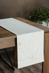 DomTextilu ZamatovýstredovýobrusbielejfarbyskvetinovoupotlačouŠírka:35cm|Dĺžka:140cm 49823_104744 biela