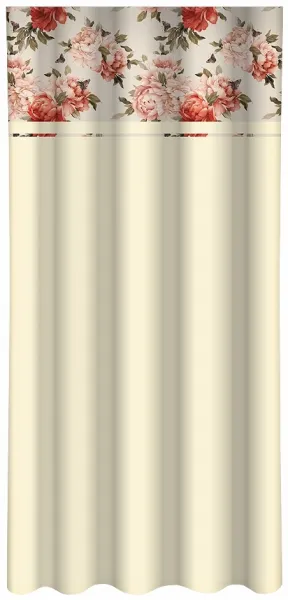 ElegantnýbéžovýzávesspotlačoufarebnýchkvetovŠírka:160cm|Dĺžka:250cm