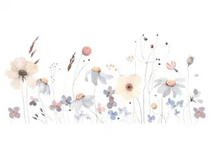 Nálepky na stenu LÚKA pastelová Zvoľte rozmer: 110x48 cm
